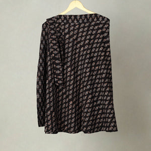 Black - Block Print Cotton Wrap Around Ajrakh Skirt 21