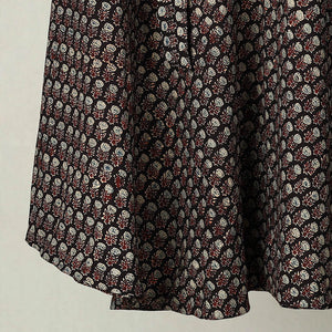 Black - Block Print Cotton Wrap Around Ajrakh Skirt 24
