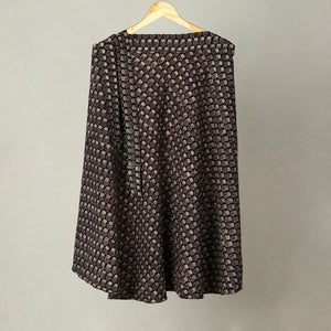 Black - Block Print Cotton Wrap Around Ajrakh Skirt 24