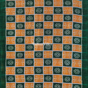 Green Golden Odisha Ikat Contemporary Silk Saree