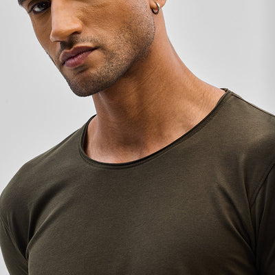 Olive Stretch Full Sleeve T-Shirt