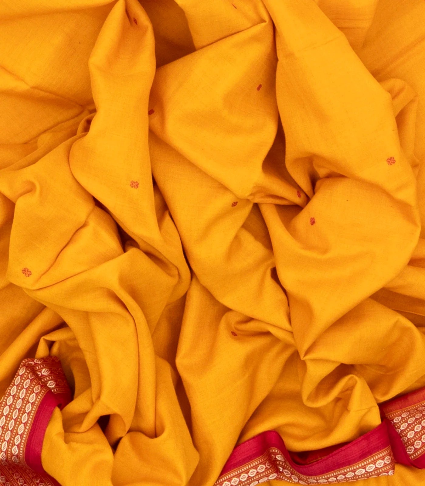 Yellow Handloom Orissa Cotton Saree With Black Tie & Dye Pallu