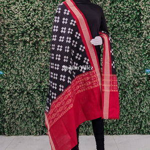 Black Pasapali Theme Pure Sambalpuri Silk Dupatta
