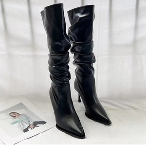 Cassia Stacked Premium Leather Boots