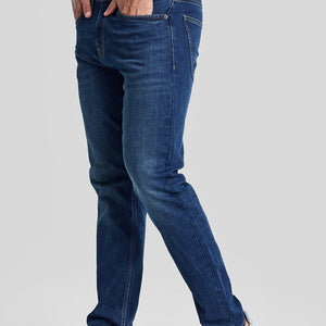 Dark Blue Tapered Fit Jeans