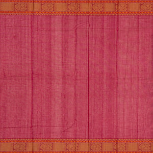 Pink Handloom Kanchi Cotton Saree With Mango Buttas