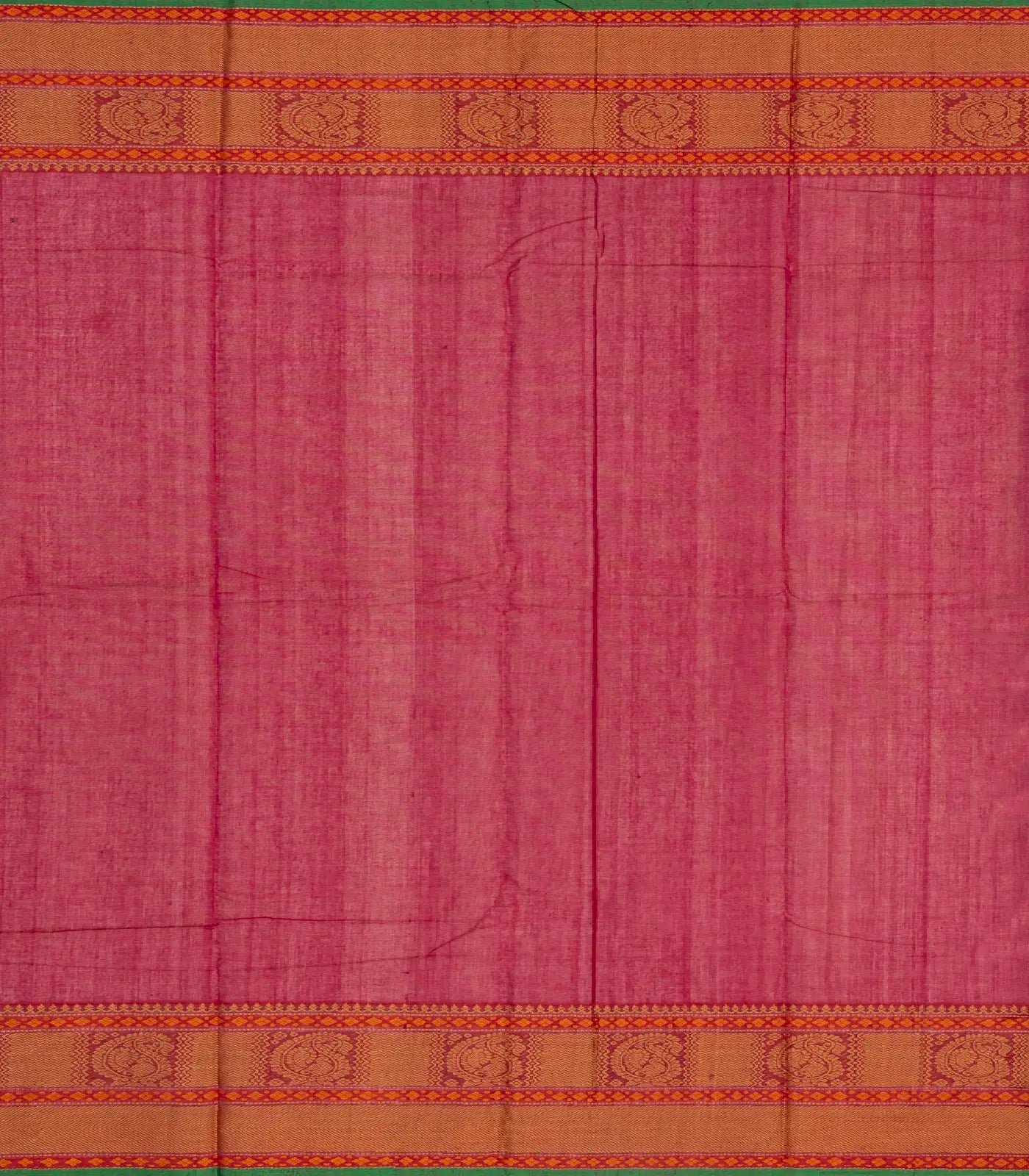 Pink Handloom Kanchi Cotton Saree With Mango Buttas