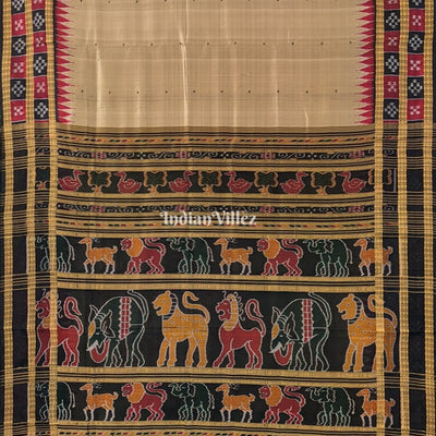 Camel Color Border Pasapali Khandua Silk Saree