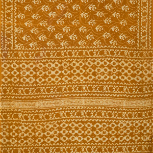 Oil Mustard Woven Jaipur Cotton Saree Printed With Floral  Motifs