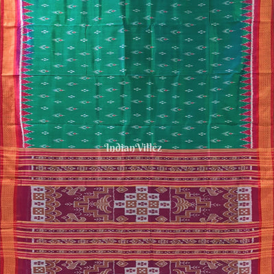 Rama Green Dual Tone Mayur Chandrika Khandua Silk Saree