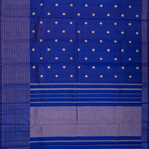 Blue Handloom Kanchipuram Silk Saree With Annam Buttas