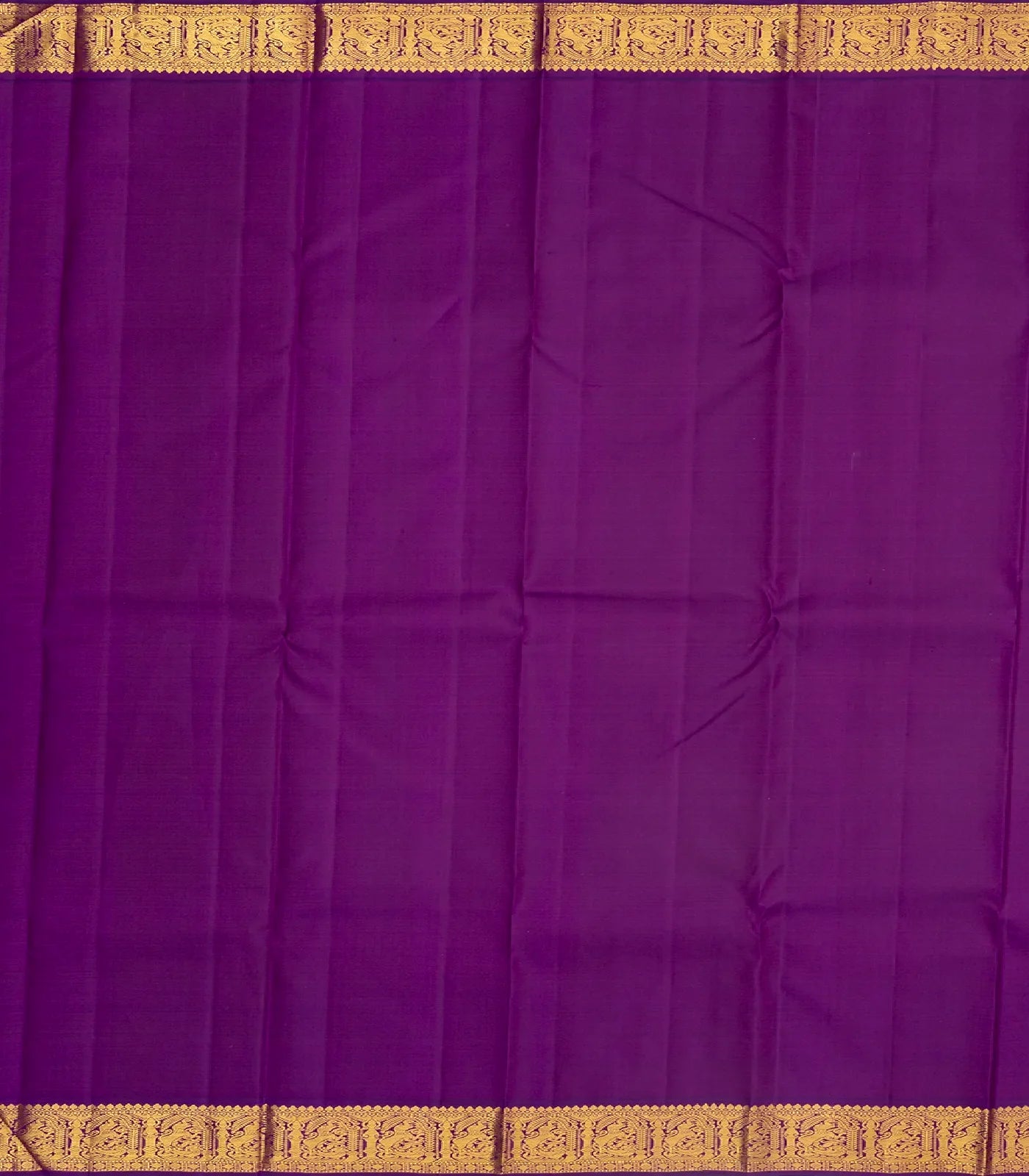 Lemon Yellow Handloom Korvai Kanchipuram Silk Saree With Magenta Border