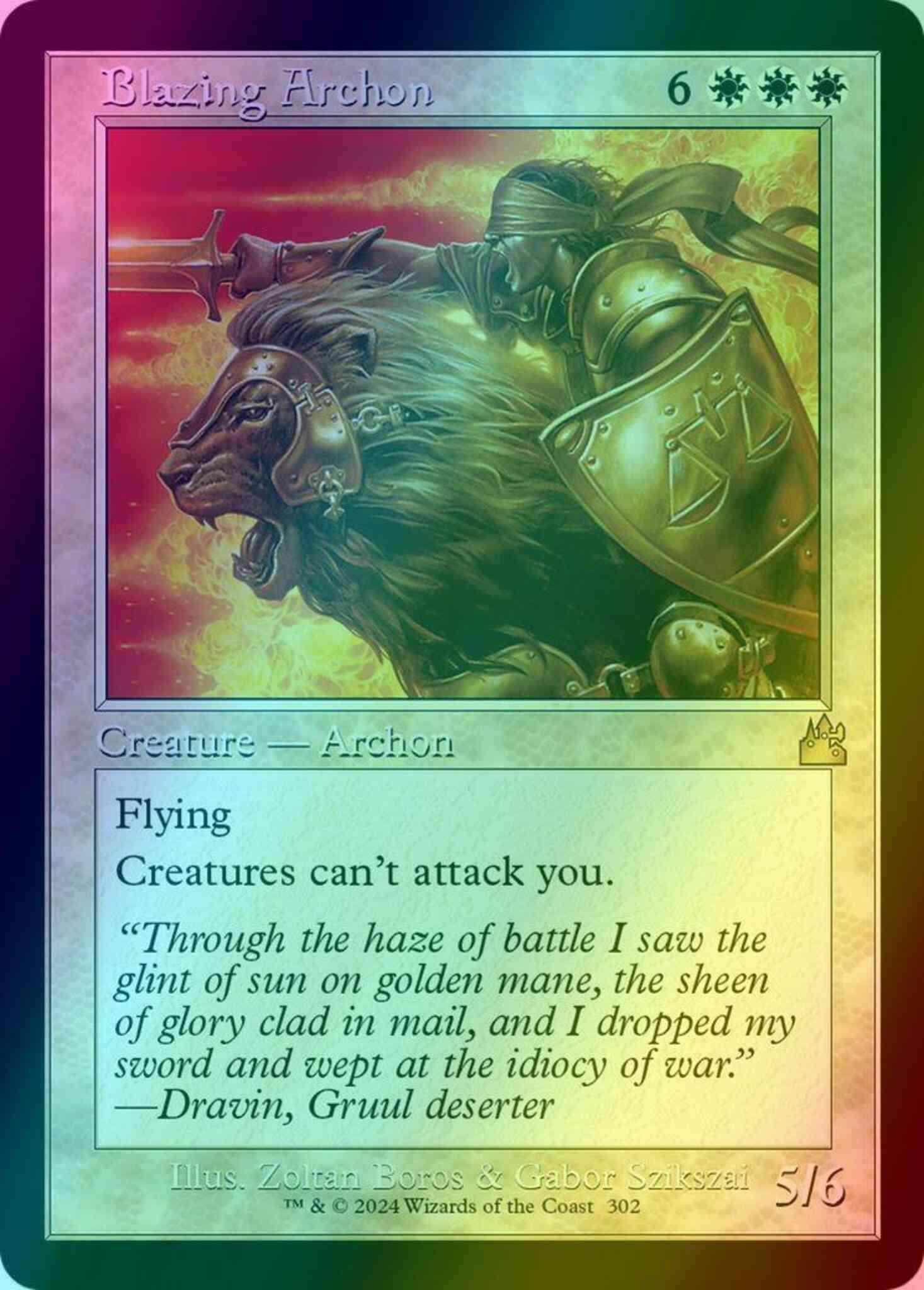 Blazing Archon [302] [Retro Frame] [Ravnica Remastered] [Foil]