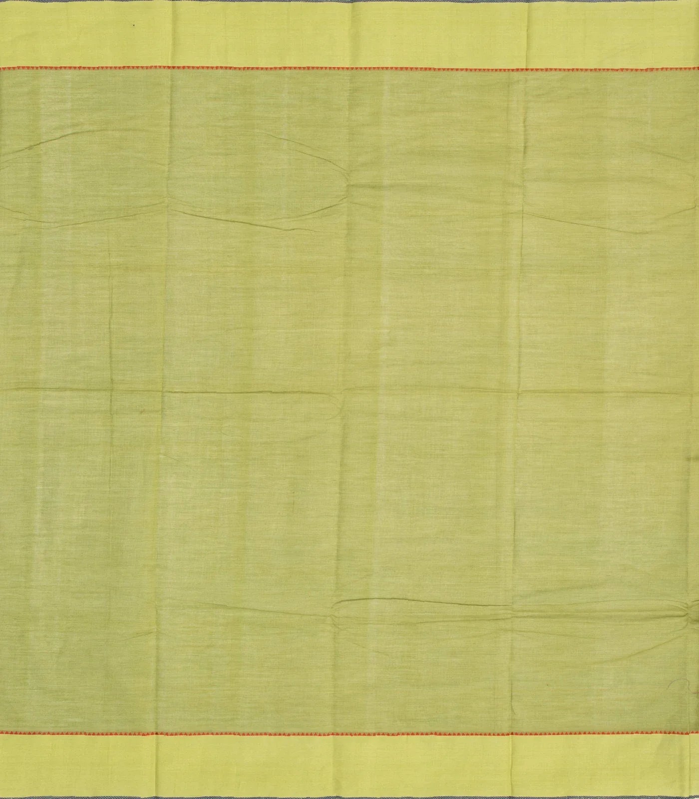 Olive Green Handloom Kanchi Cotton Saree With Coin Buttas