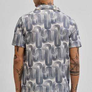 Blue Abstract Box Fit Shirt