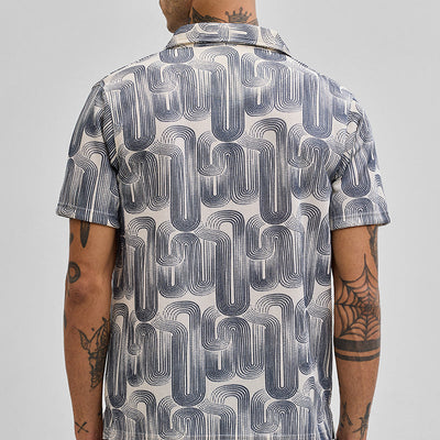 Blue Abstract Box Fit Shirt