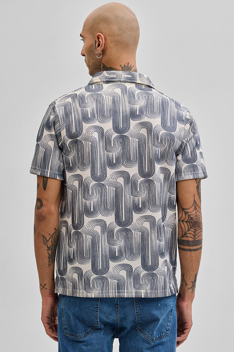 Blue Abstract Box Fit Shirt