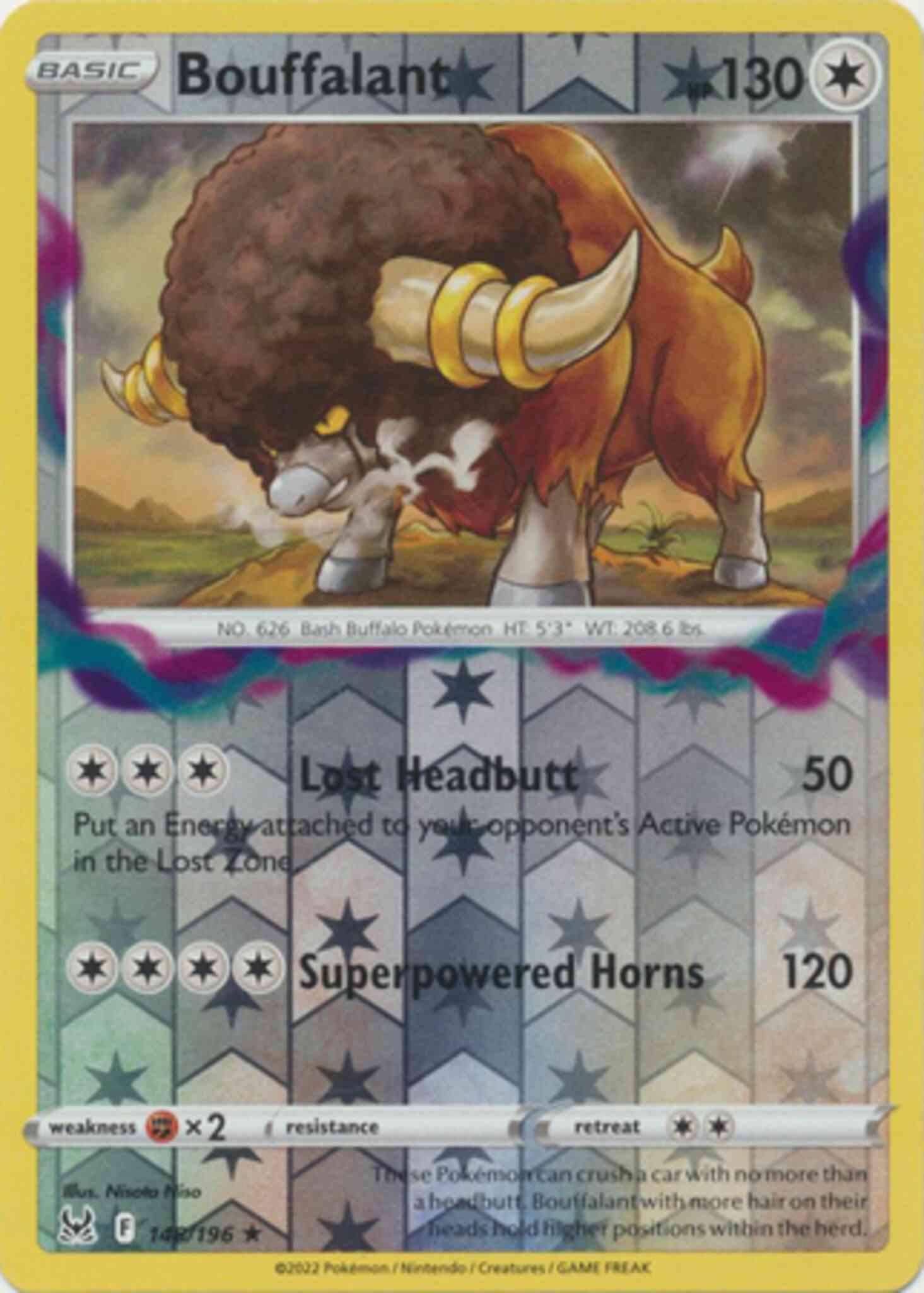 Bouffalant - 148/196 - Rare [swsh11-148] [Reverse Holo]