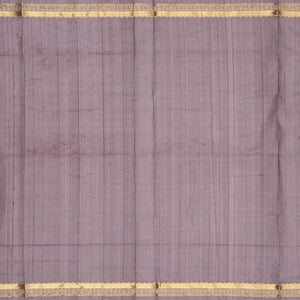 Dark Grey Handloom Silk Cotton Saree With Zari Checks