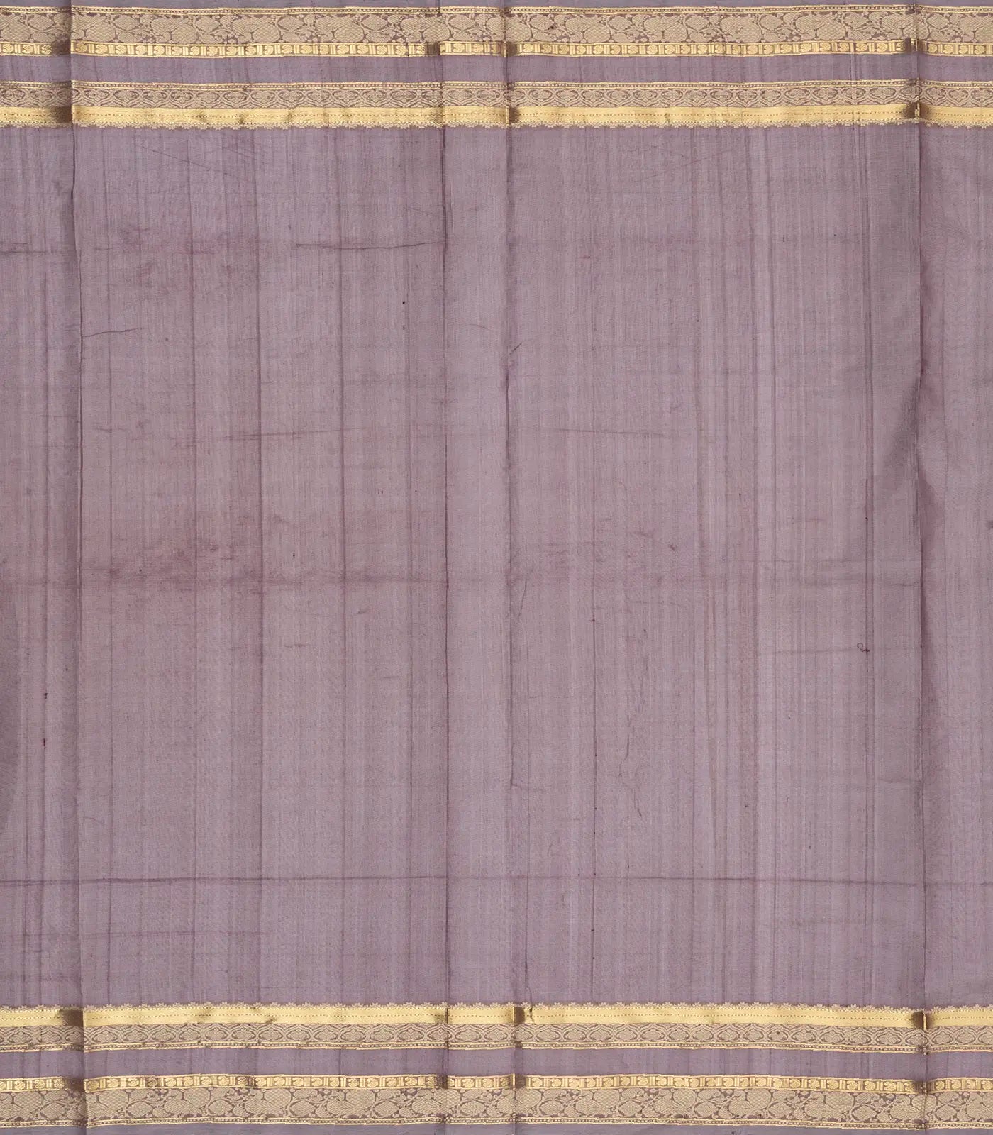 Dark Grey Handloom Silk Cotton Saree With Zari Checks