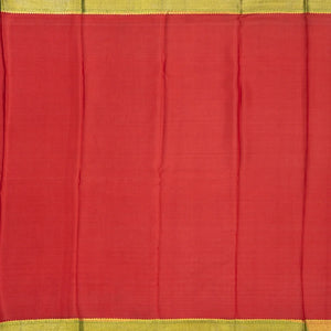 Blue & Crimson Mysore Crepe Half & Half Silk Saree With Floral Motifs