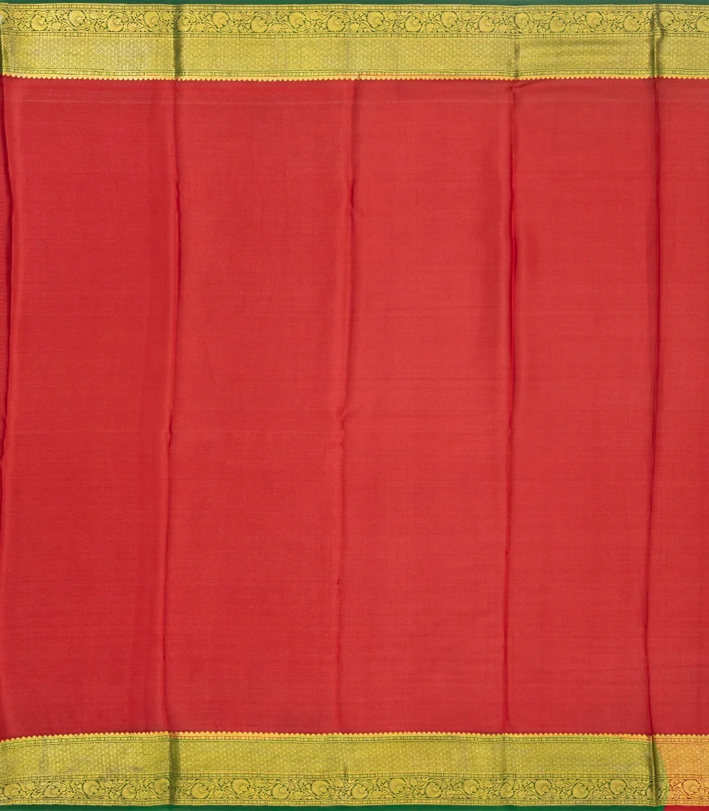 Blue & Crimson Mysore Crepe Half & Half Silk Saree With Floral Motifs