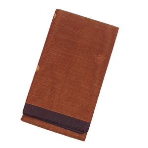 Brown Handloom Kanchi Cotton Saree With Annam & Elephant Buttas