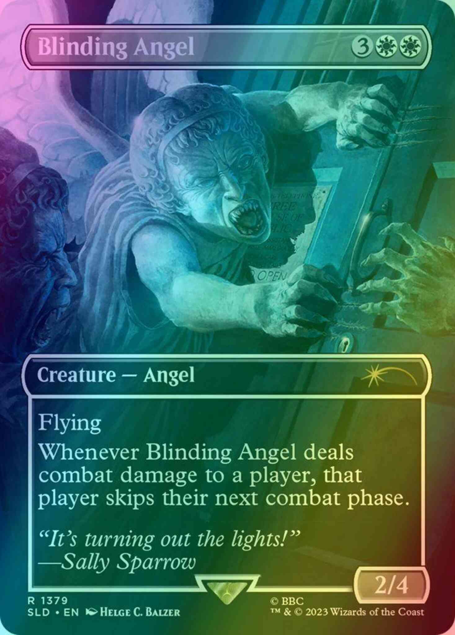 Blinding Angel [1379] [Borderless] [Doctor Who: Weeping Angels] [Secret Lair Drop] [Foil]