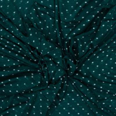 Teal Bengal Cotton Saree With Coin Motifs