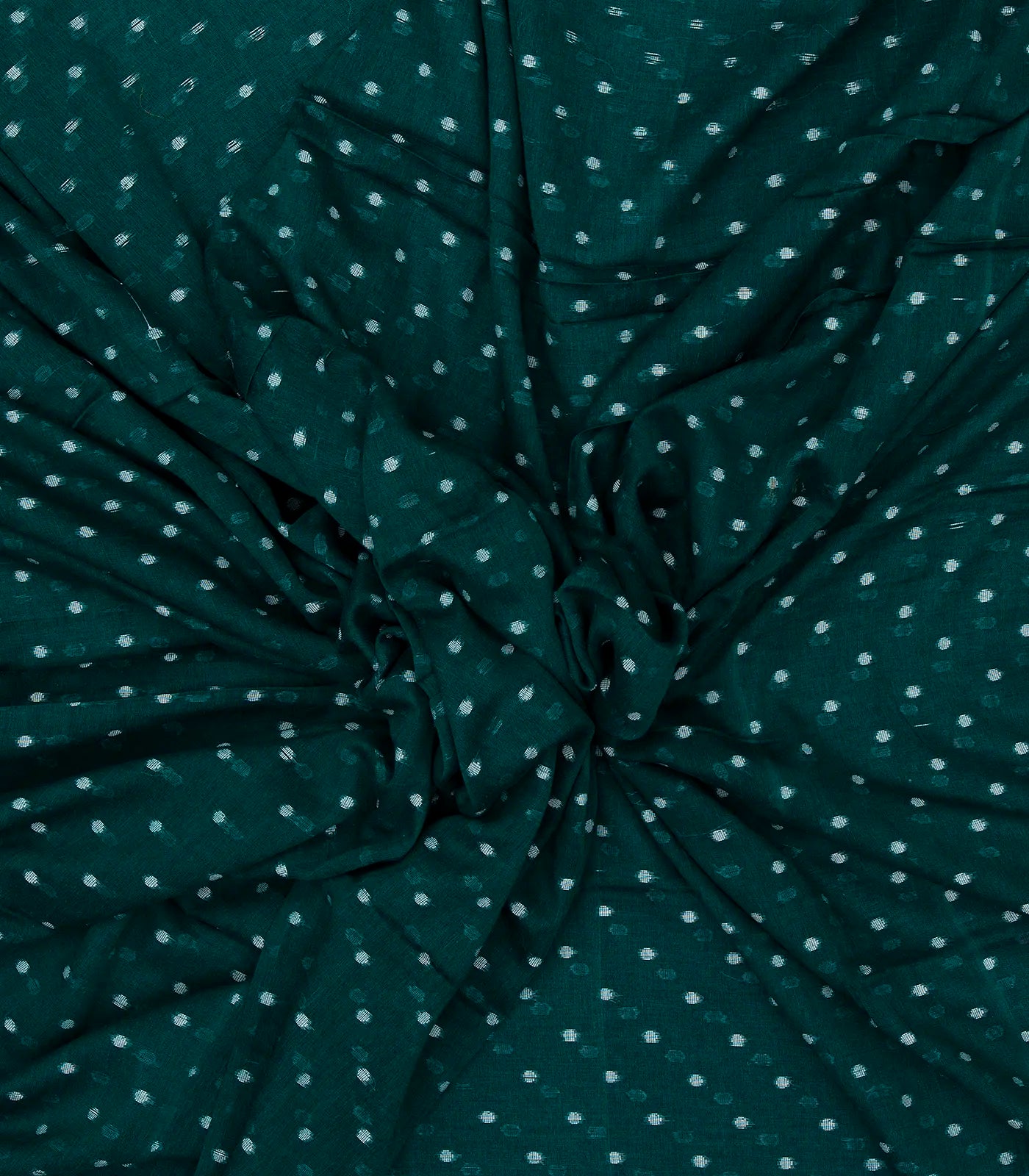 Teal Bengal Cotton Saree With Coin Motifs