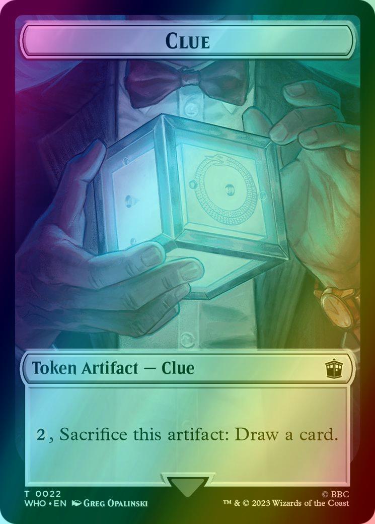 Alien Rhino Token (03) // Clue Token (22) [Universes Beyond: Doctor Who: Tokens] [Foil]