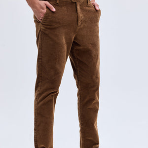 Brown Corduroy Slim Fit Trousers