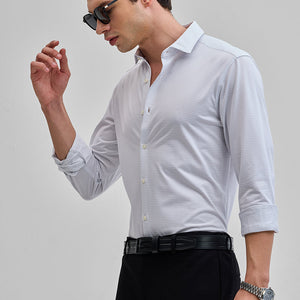 Light Grey Stripes Stretch Shirt