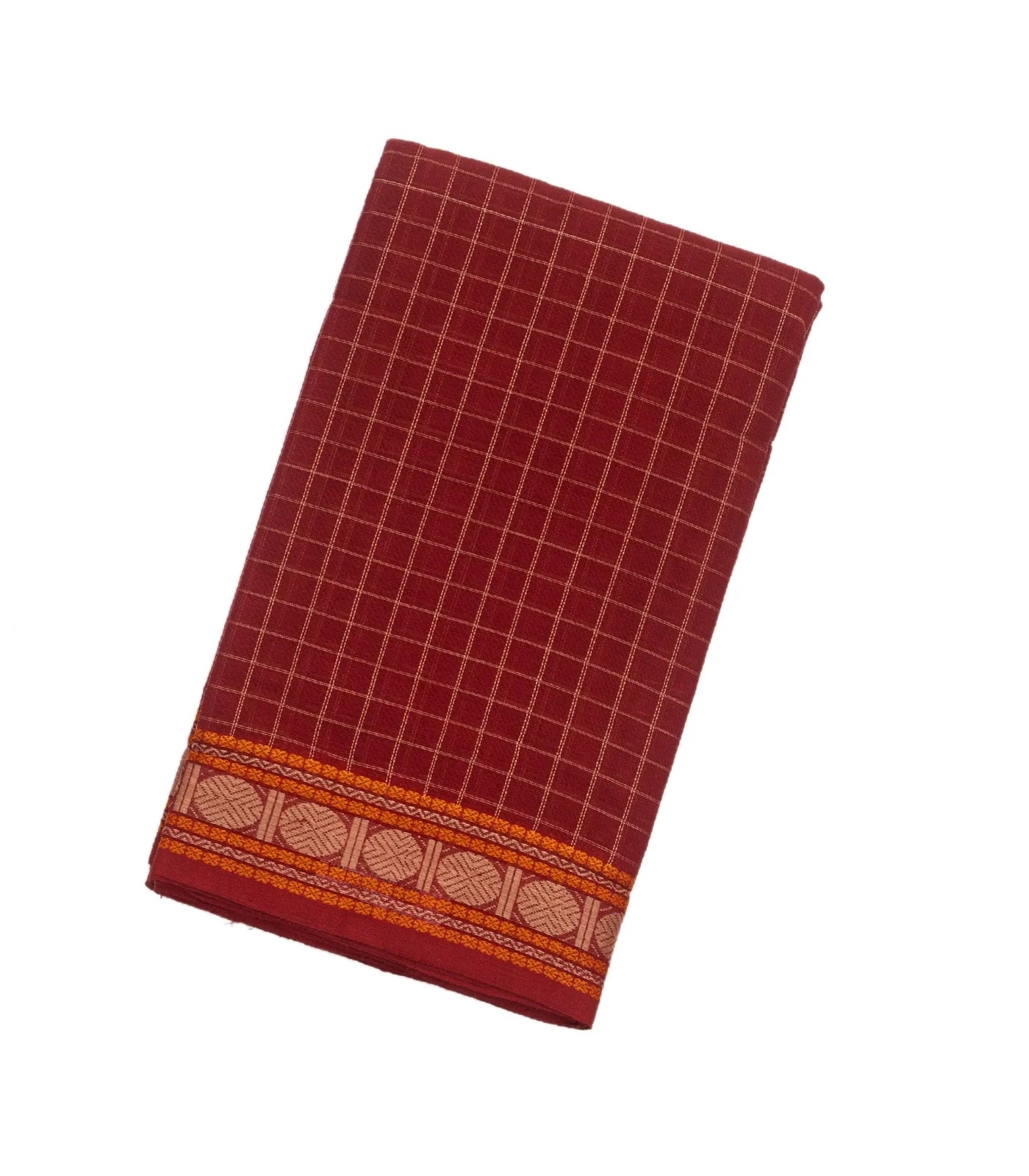 Crimson Handloom Kanchi Cotton Saree With Checks