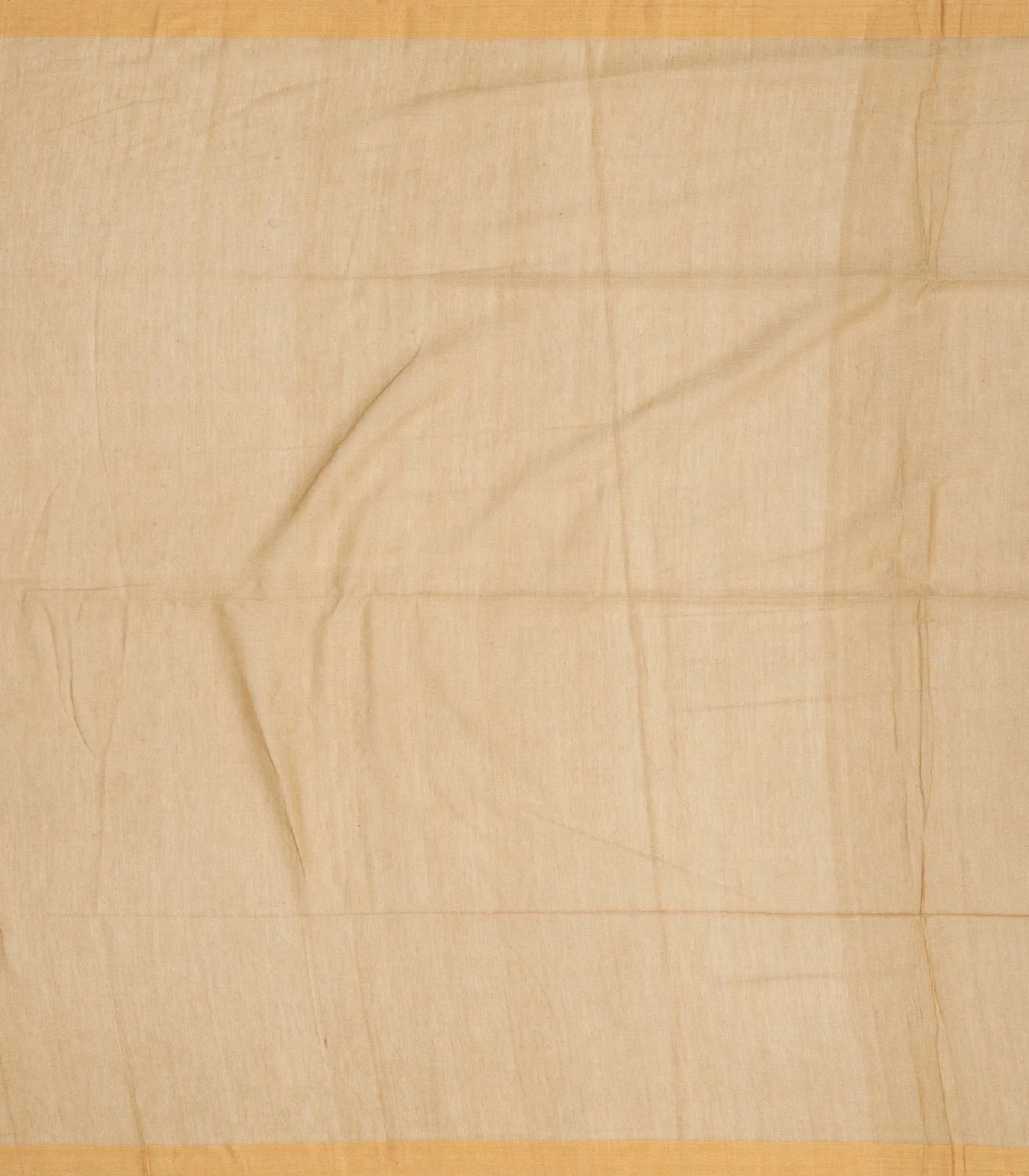 Beige Handloom Bengal Cotton Saree With Kamalam Buttas