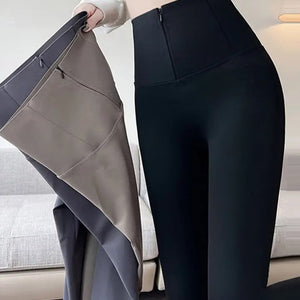 Martha Slimming Premium Fleece Leggings with Buttons