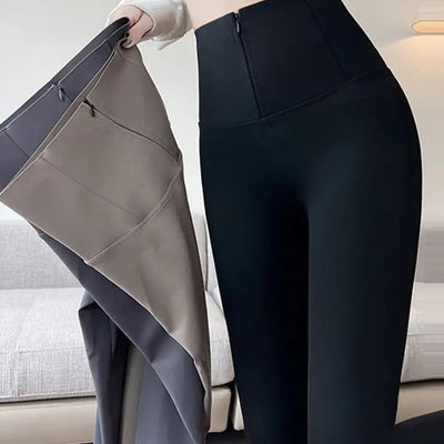 Martha Slimming Premium Fleece Leggings with Buttons