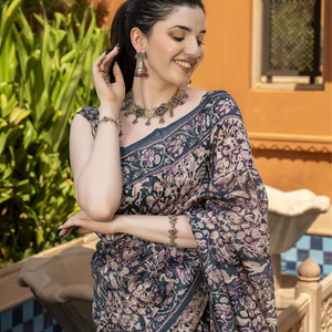 Ahalya Handblock Chanderi Saree