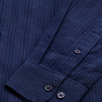 Navy Slim Fit Stripes Shirt