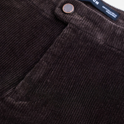 Dark Brown Corduroy Slim Fit Trousers