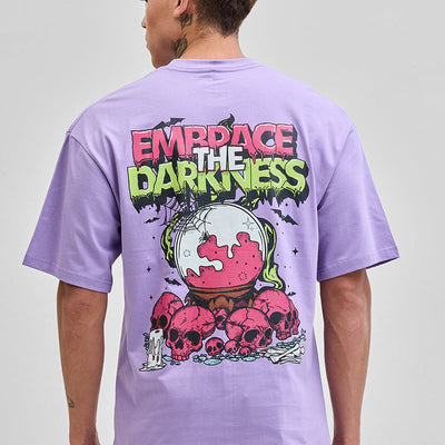 Embrace The Darkness Lavender Oversized T-Shirt