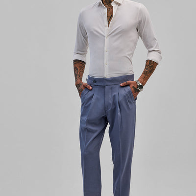 White Textured Slim Fit Shirt