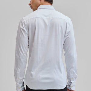 White Solid Stretch Shirt