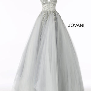 Beaded Sleeveless A-line Gown by Jovani 65379