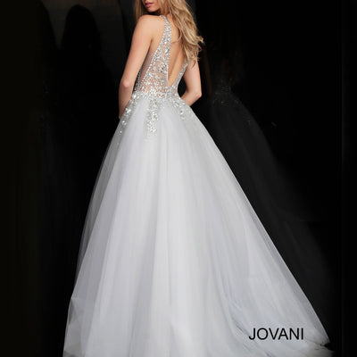 Beaded Sleeveless A-line Gown by Jovani 65379
