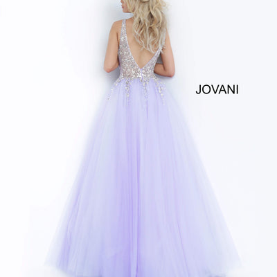 Beaded Sleeveless A-line Gown by Jovani 65379