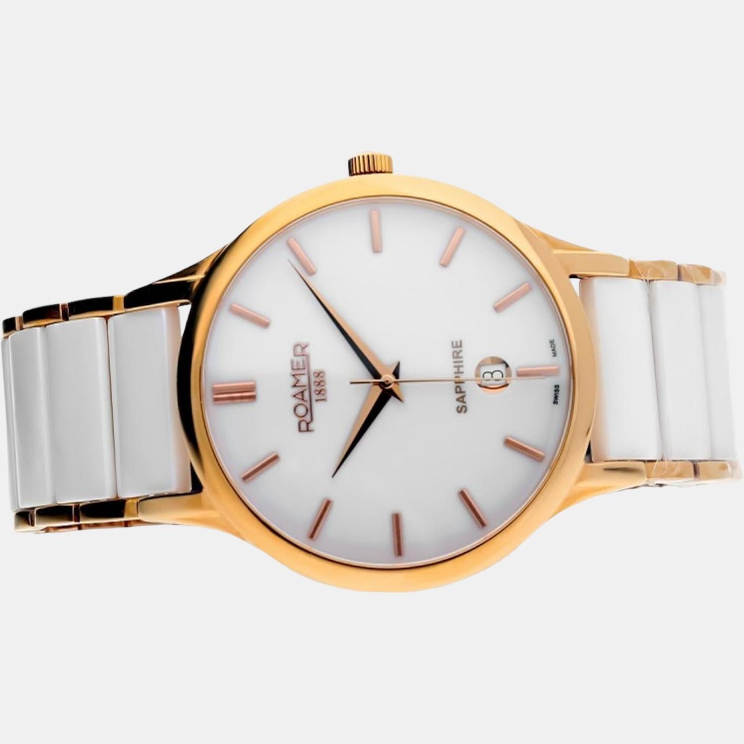C-Line Men Quartz White Dial Analog Ceramic Watch 657833 49 25 60