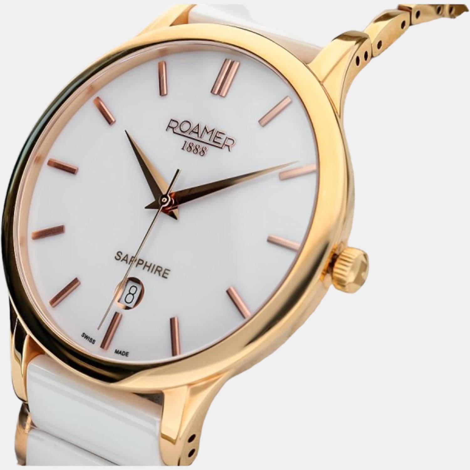 C-Line Men Quartz White Dial Analog Ceramic Watch 657833 49 25 60
