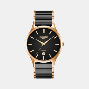 C-Line Men Quartz Black Dial Analog Ceramic Watch 657833 49 55 60