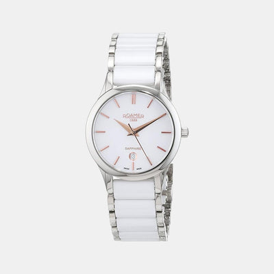 C-Line Women Quartz White Dial Analog Ceramic Watch 657844 40 25 60